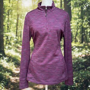 Kyodan 1/4 Zip Pullover Purple Athletic Top Thumbholes Zip Pockets (Sz XL)